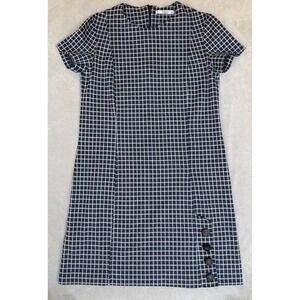 Mango‎ Casual Shift Dress Womens Small Navy Check Career Professional Work Job